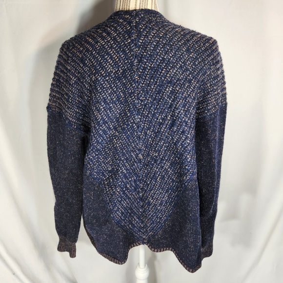 Gap Lamb's Wool Navy & Tan Open Front Cardigan Size XSmall - Picture 4 of 7